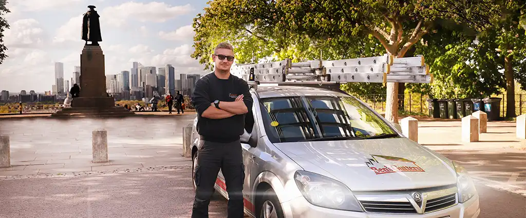 our company vehicle outside a property in London