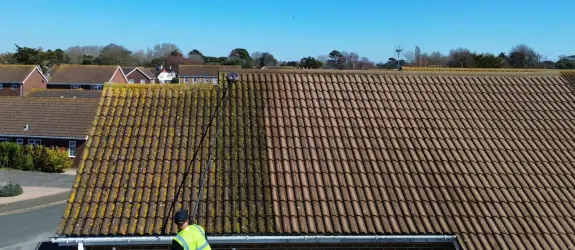 Roof cleaning a healthcare centre in Tower Hamlets